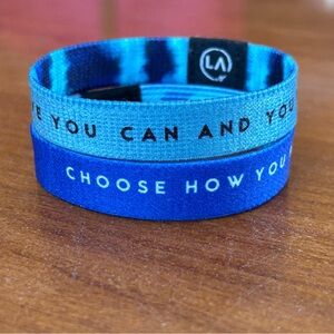 Set of 2 ReFocus Blue Motivational Wristbands Set